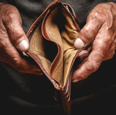 empty wallet in hands