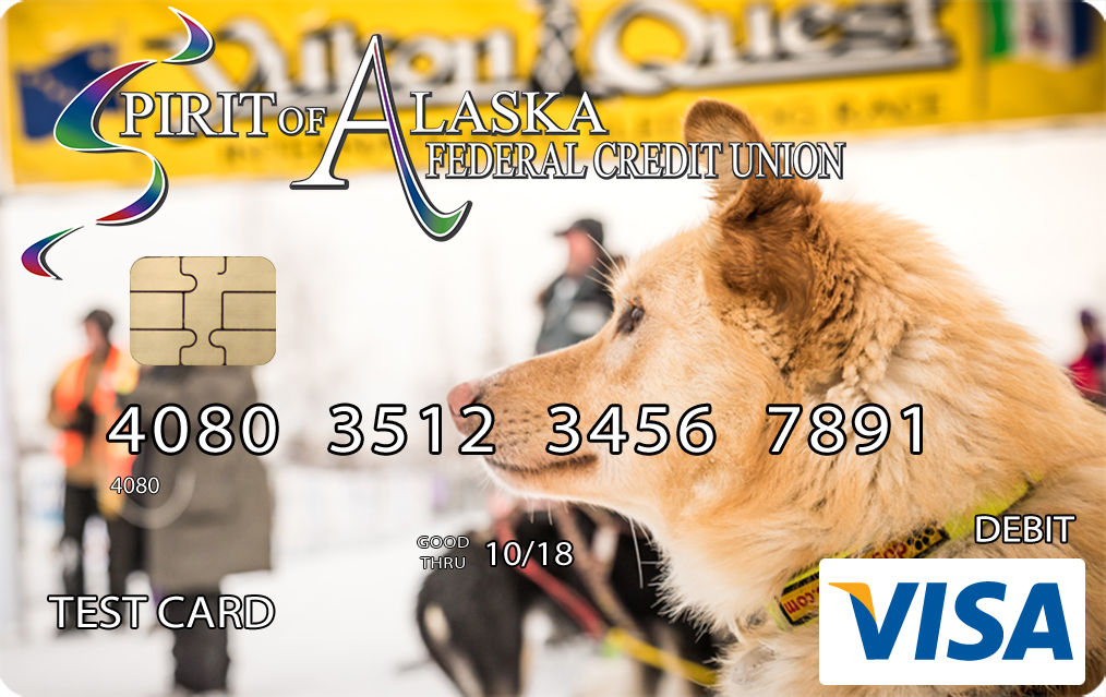 Pink, a sled dog on the team of Brent Sass, winner of the 2019 Yukon Quest, displayed as a debit card image. - Photograph by Whitney McLaren