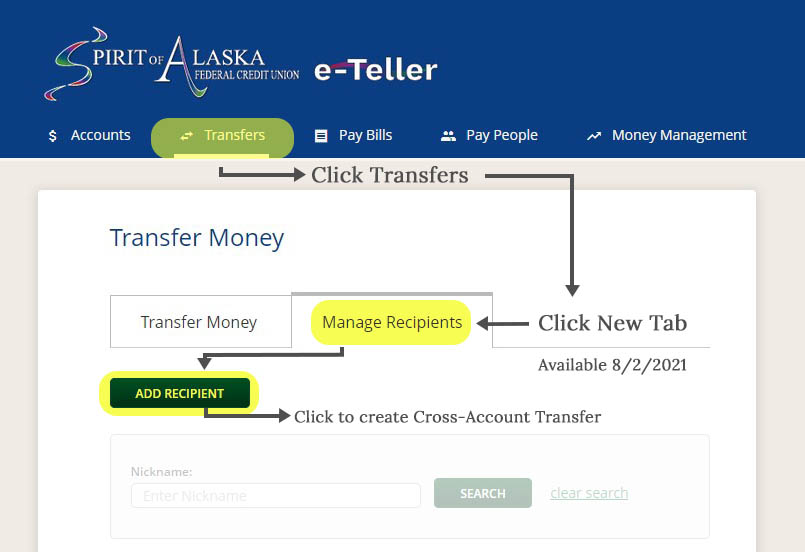 Infographic describing new cross-account transfer process